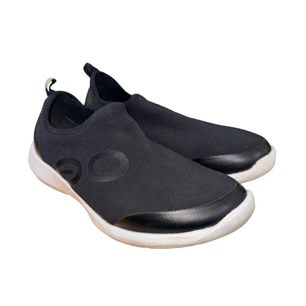 OOFOS OOmg Womens 8 Pre-Owned Recovery SlipsOn Sneaker Black OOfoam Comfort Shoe